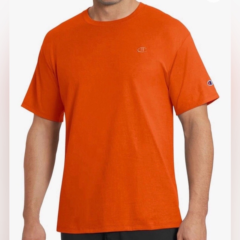 Champion Men's Orange Crewneck T-Shirt